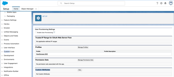 SSO Custom Attributes