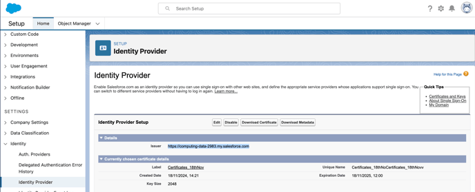 Salesforce ID provider step 2 