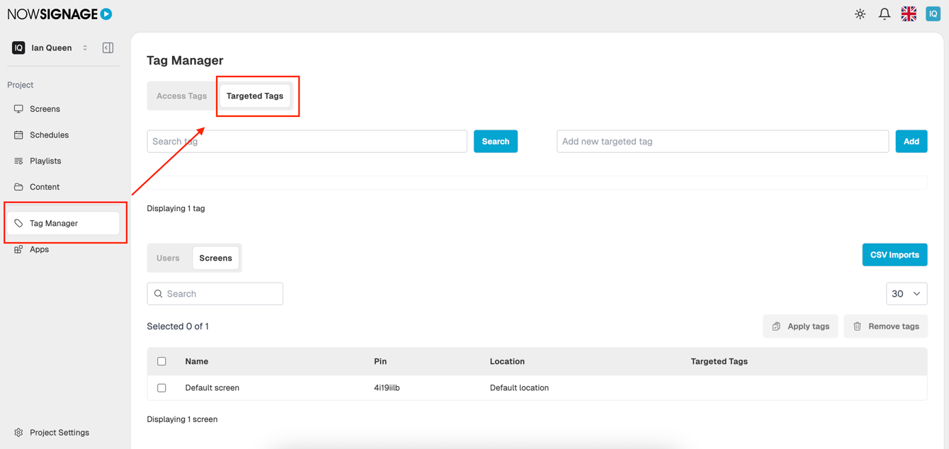 Tag File Manager Tag Manager - Setting up targeted tags